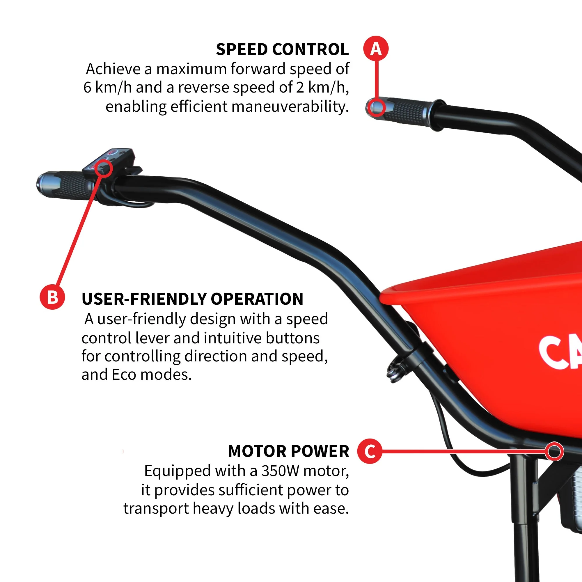 PRE ORDER: Electric Utility Cart 40V Battery-Powered Wheelbarrow 570-lb. Bucket Capacity - Image 6
