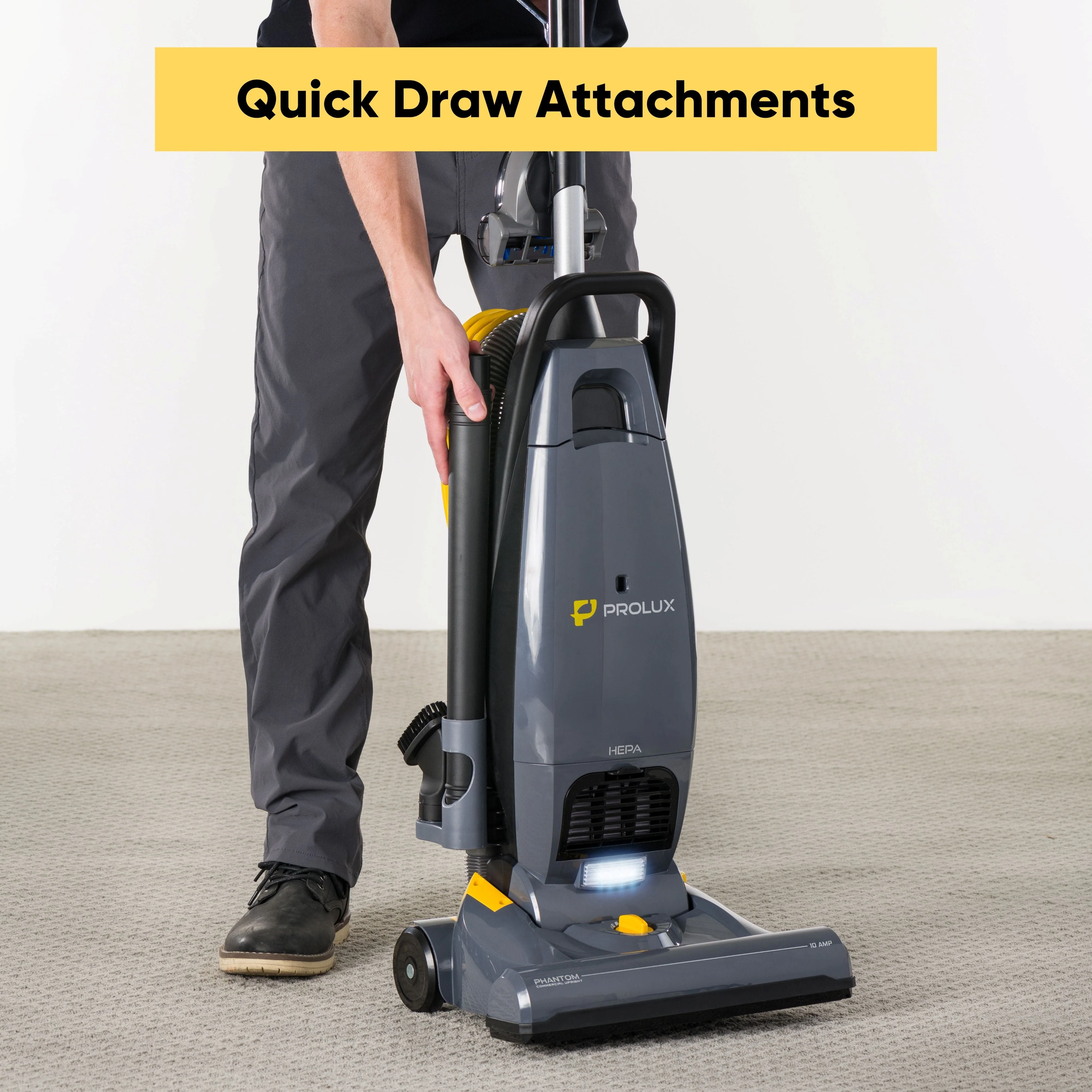 Prolux Phantom Commercial Bagged Upright Sealed HEPA Pet Vacuum for Professional Cleaners - Image 3