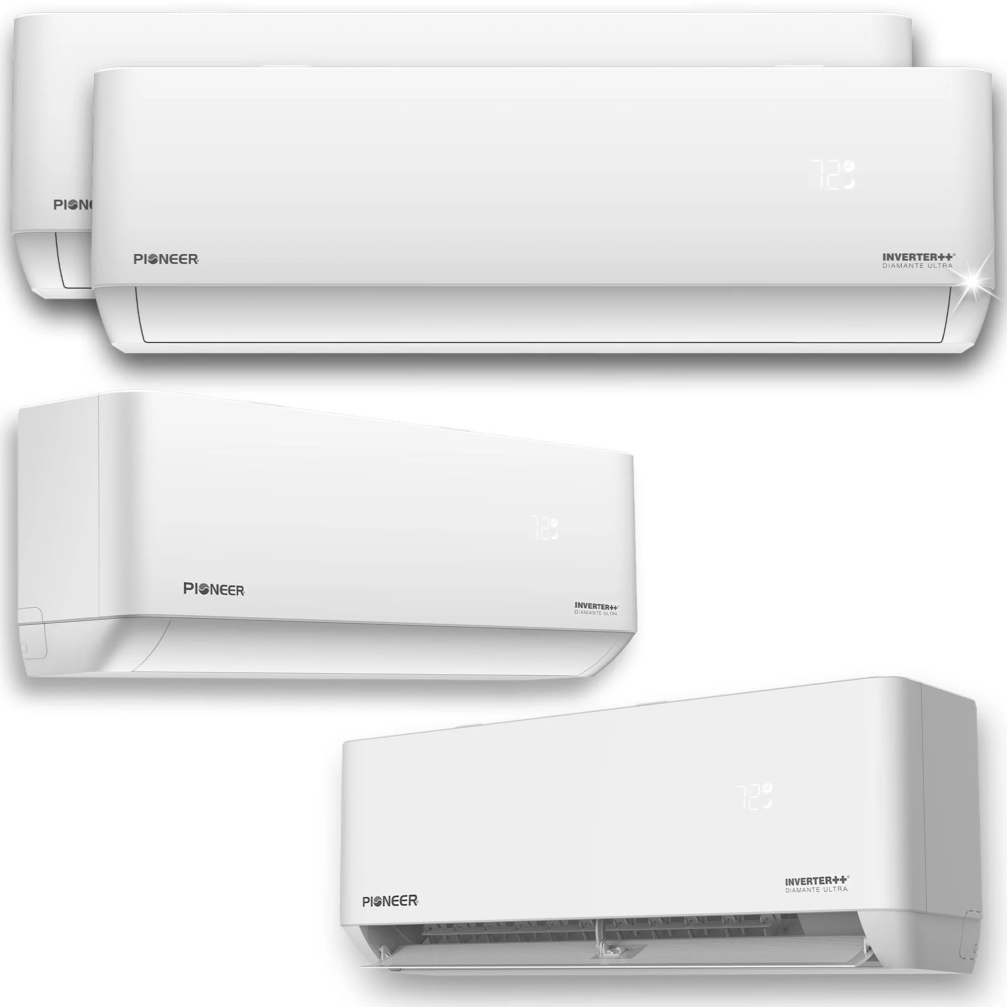Quad Split 36000 BTU 3-Ton Diamante Ultra Wi-Fi 21.5 SEER Energy-Star Multi (4) Zone Wall Mount Air Conditioner Heat Pump 230-Volt - Image 3