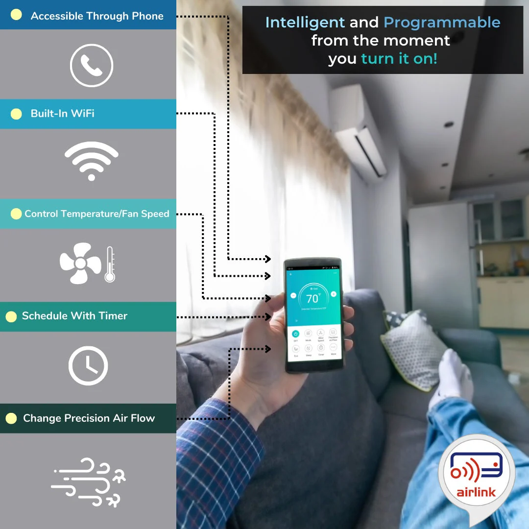 Quad Split 36000 BTU 3-Ton Diamante Ultra Wi-Fi 21.5 SEER Energy-Star Multi (4) Zone Wall Mount Air Conditioner Heat Pump 230-Volt - Image 4