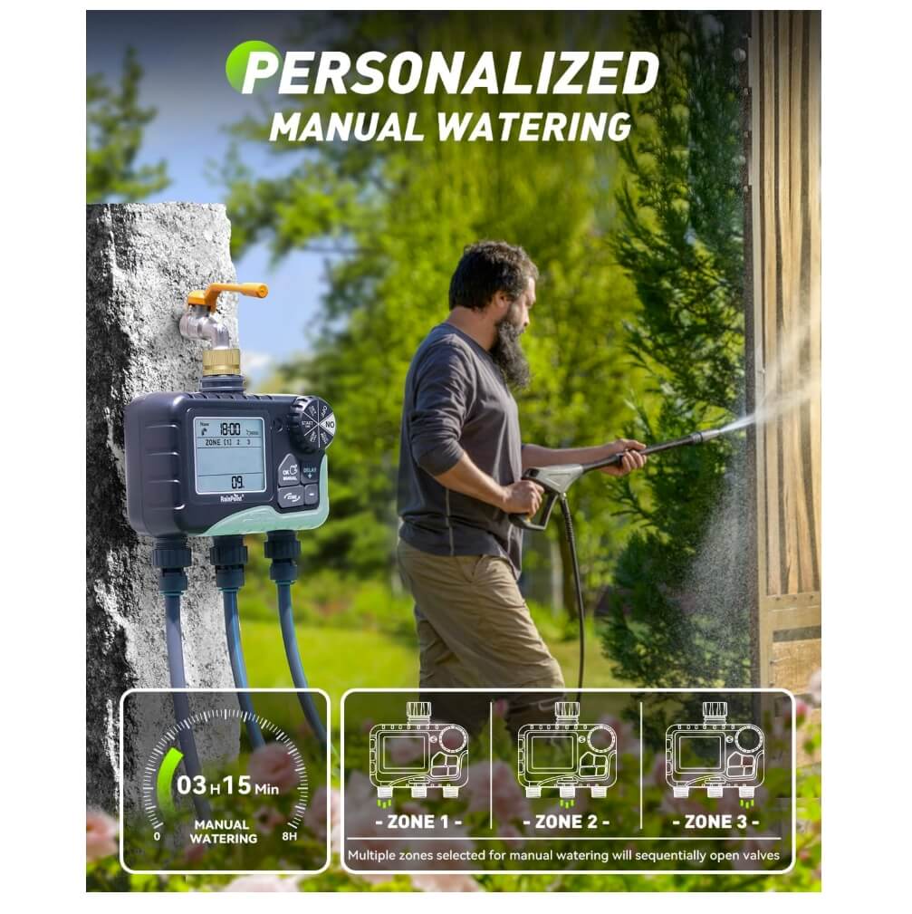RainPoint 3 Zone Sprinkler Timer with ABS Inlet - Image 5