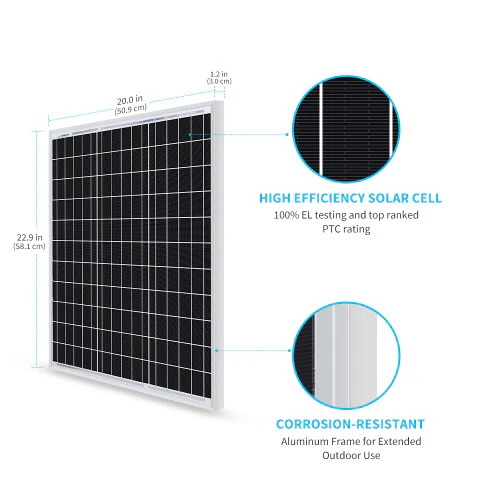 Renogy 50W Rigid Solar Panel(Compact Design) - Image 2