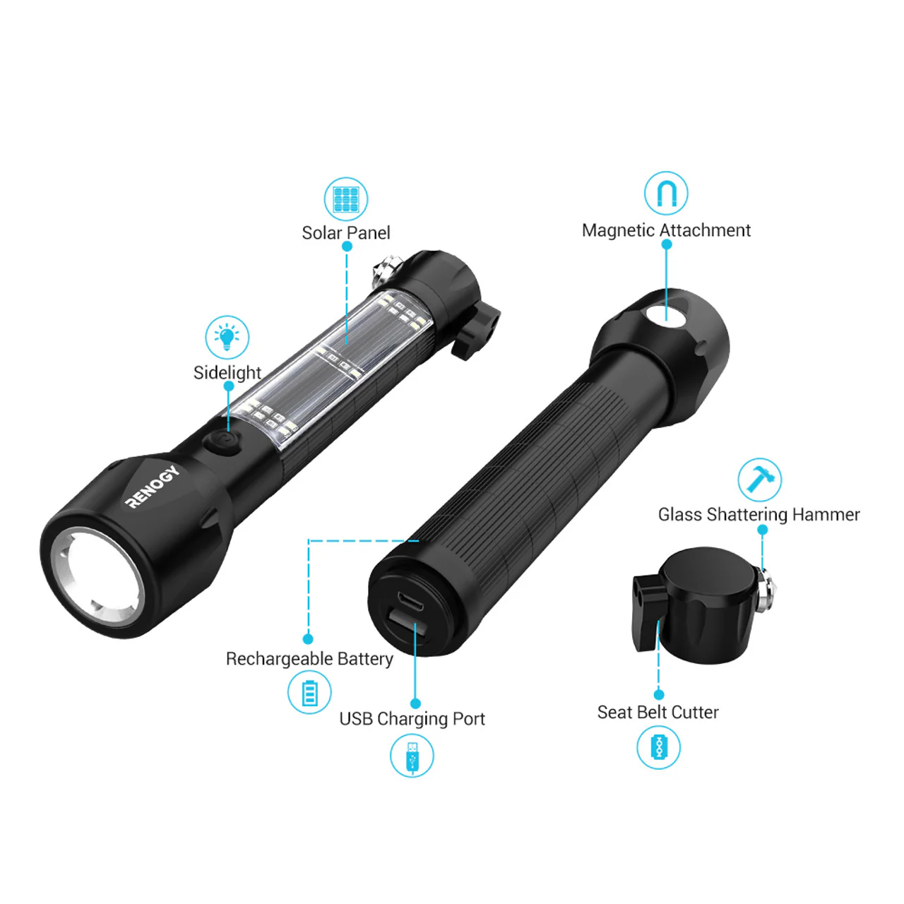 Renogy R526ELS - E.LUMEN 500 Multi-functional Flashlight - Image 2