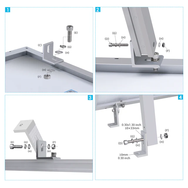 Renogy RNG-MTS-TM100 - RENOGY Adjustable Solar Panel Roof Tilt Mount - Image 5