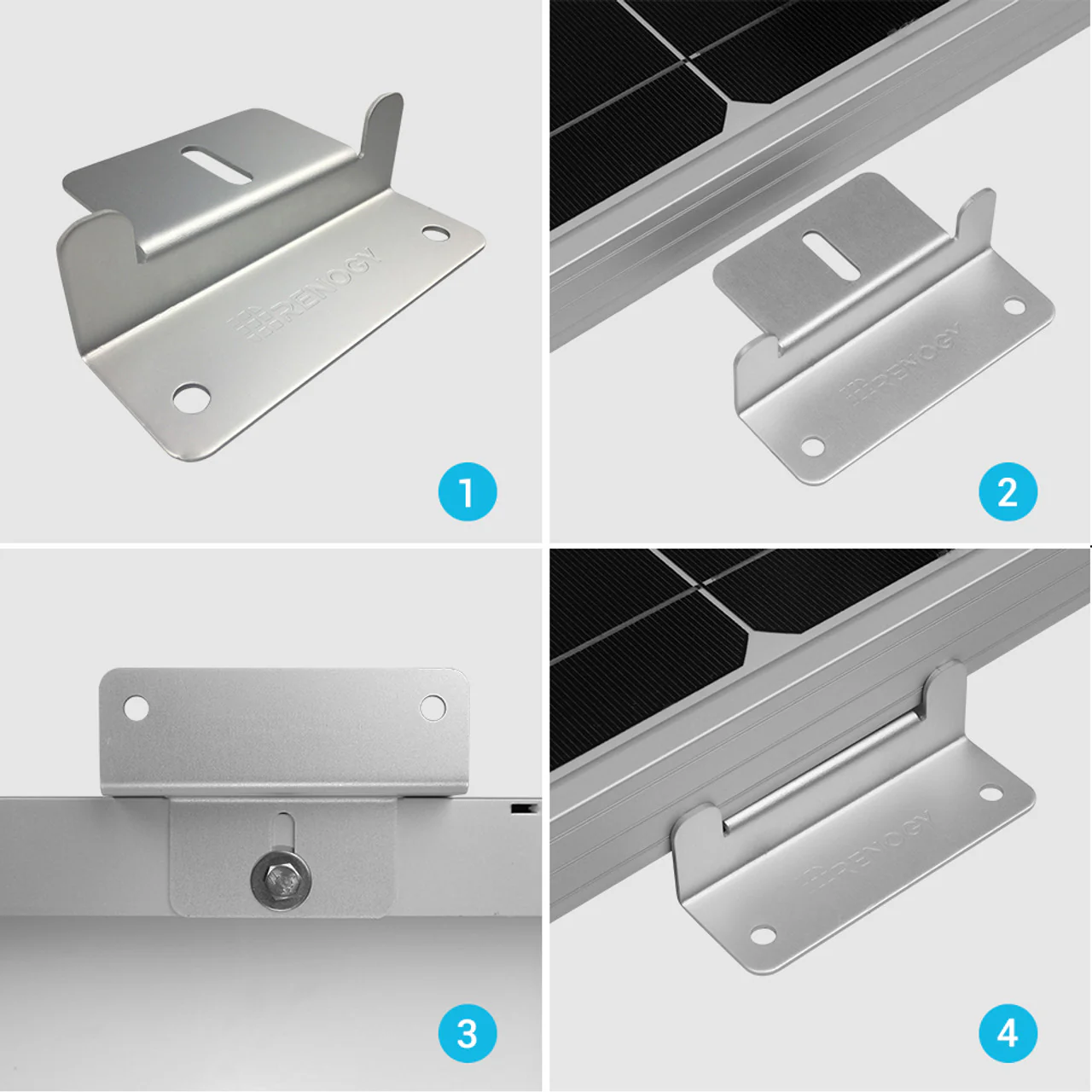 Renogy RNG-MTS-ZB - Renogy RNG-MTS-ZB Solar Panel Mounting Z Bracket Mount Supporting for RV, Roof, Boat, Set of 4 Units - Image 4