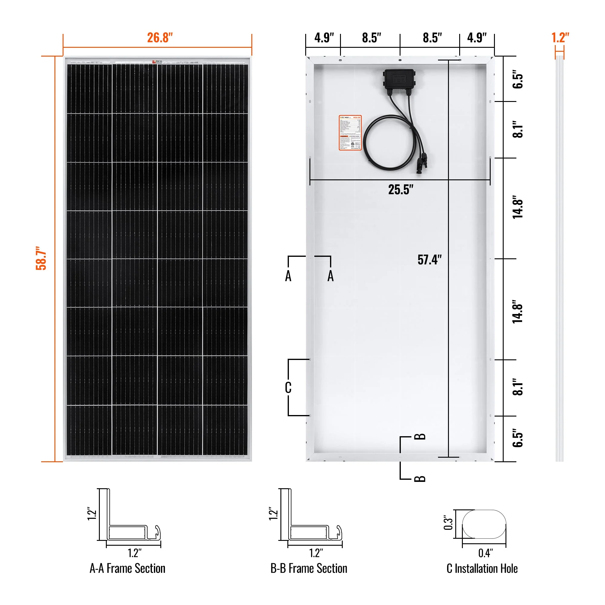 Rich Solar MEGA 200 | 200 Watt Solar Panel - Image 3