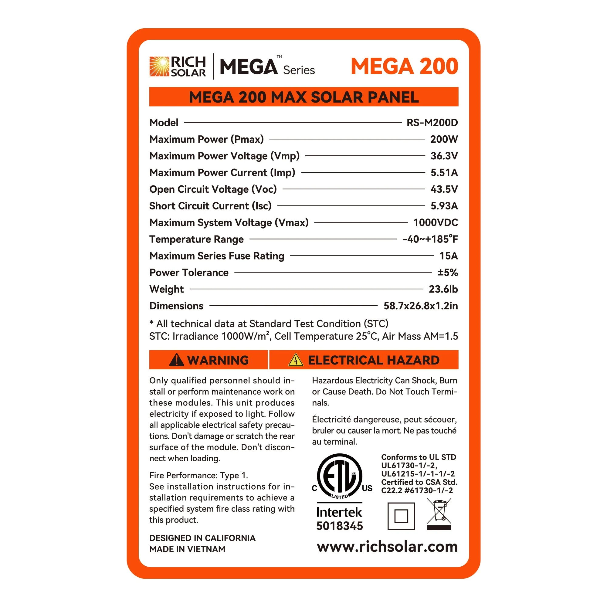Rich Solar MEGA 200 MAX | 200 Watt 24 Volt Solar Panel - Image 4