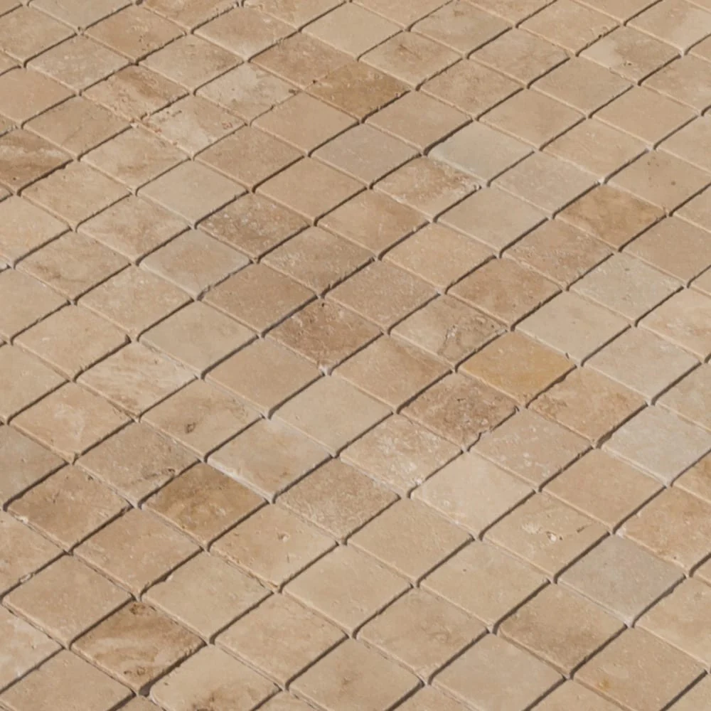 Riverbed Walnut Travertine Tumbled Mosaic Floor and Wall Tile - Livfloors Collection - Image 3
