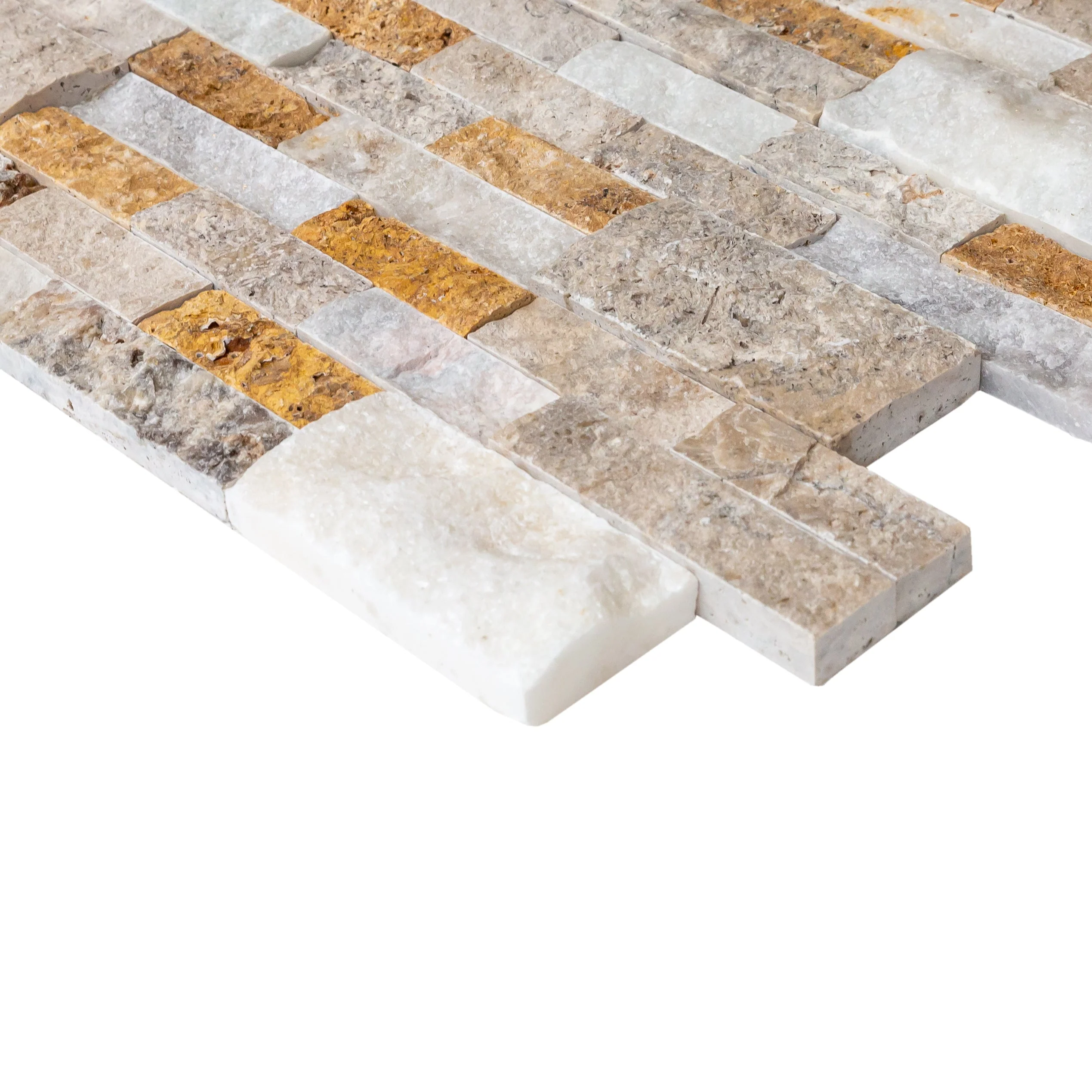 Riverrock Mixed Ledger 3D Panel 6"x24" Natural Marble Wall Tile - Full Truckload - Image 2