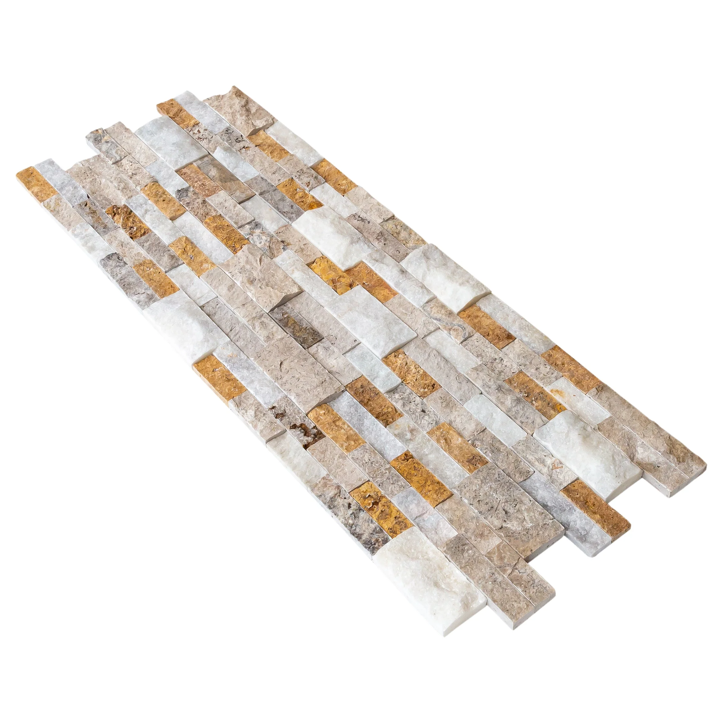 Riverrock Mixed Ledger 3D Panel 6"x24" Natural Marble Wall Tile - Full Truckload - Image 3