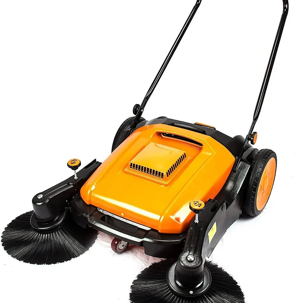 RT980S 38" Manual Push Powered Floor Sweeper, Triple Brooms, 38000 Sqft/h Efficiency - Image 3