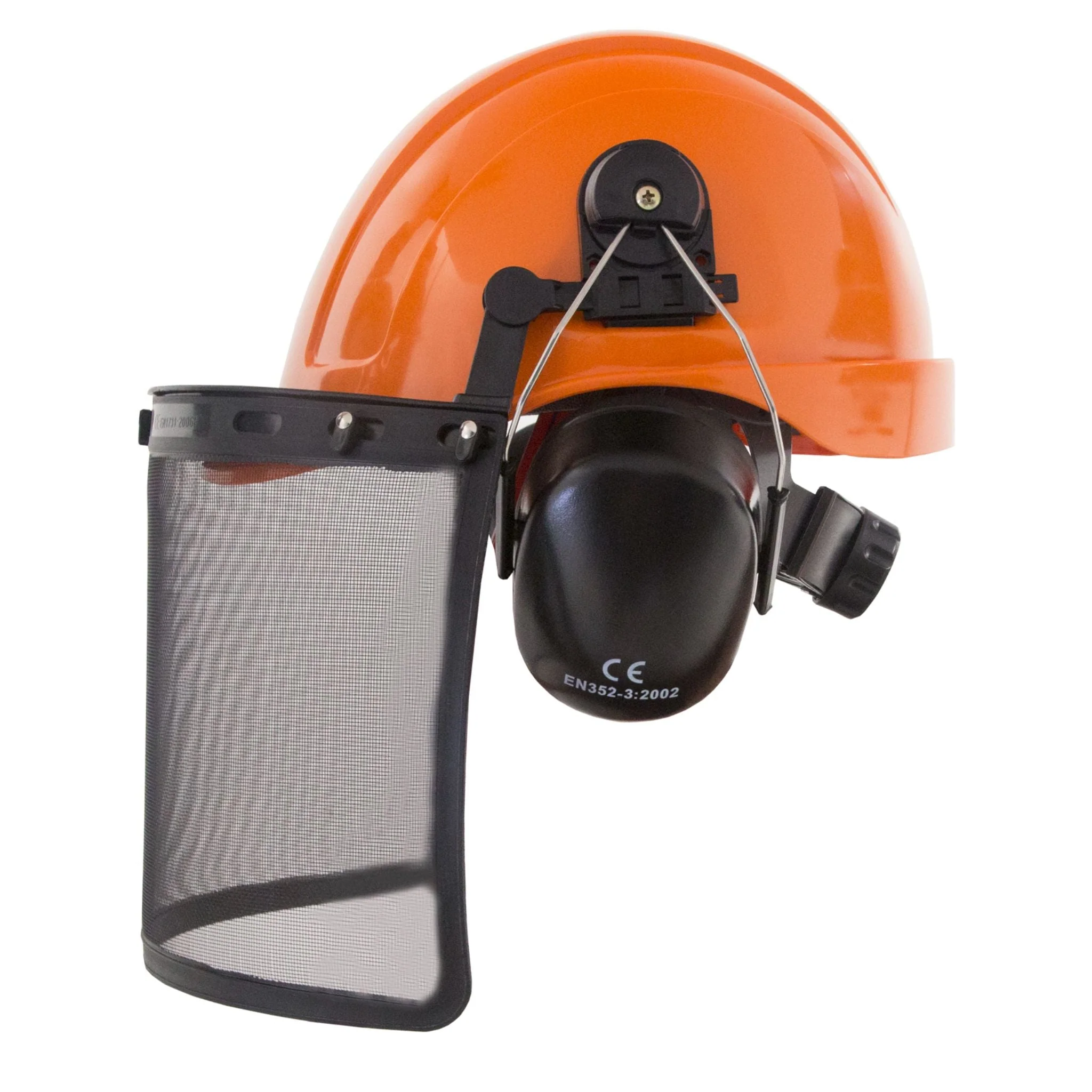 Safety Cap-Style Helmet Kit with Iron Mesh Face Shield and Earmuffs - Image 3