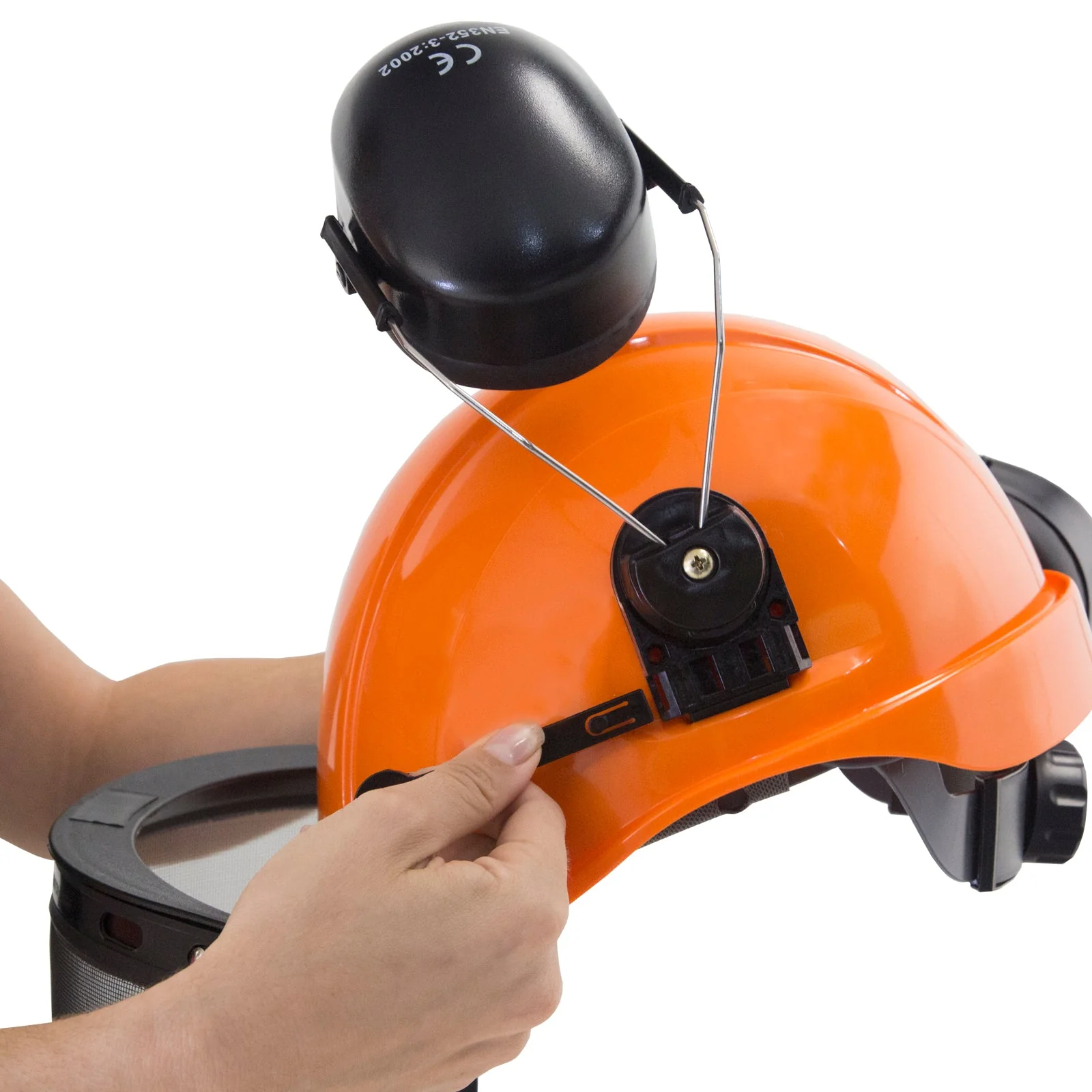 Safety Cap-Style Helmet Kit with Iron Mesh Face Shield and Earmuffs - Image 8