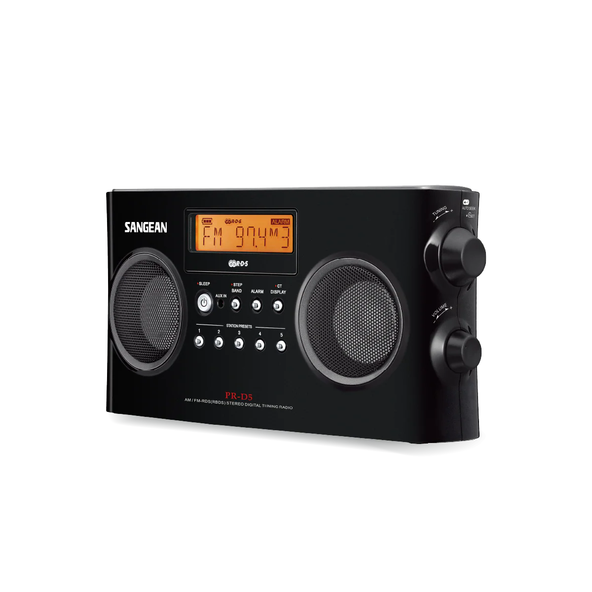 Sangean PR-D5 Black AM/FM Portable Radio with Digital Tuning and RDS - Image 2