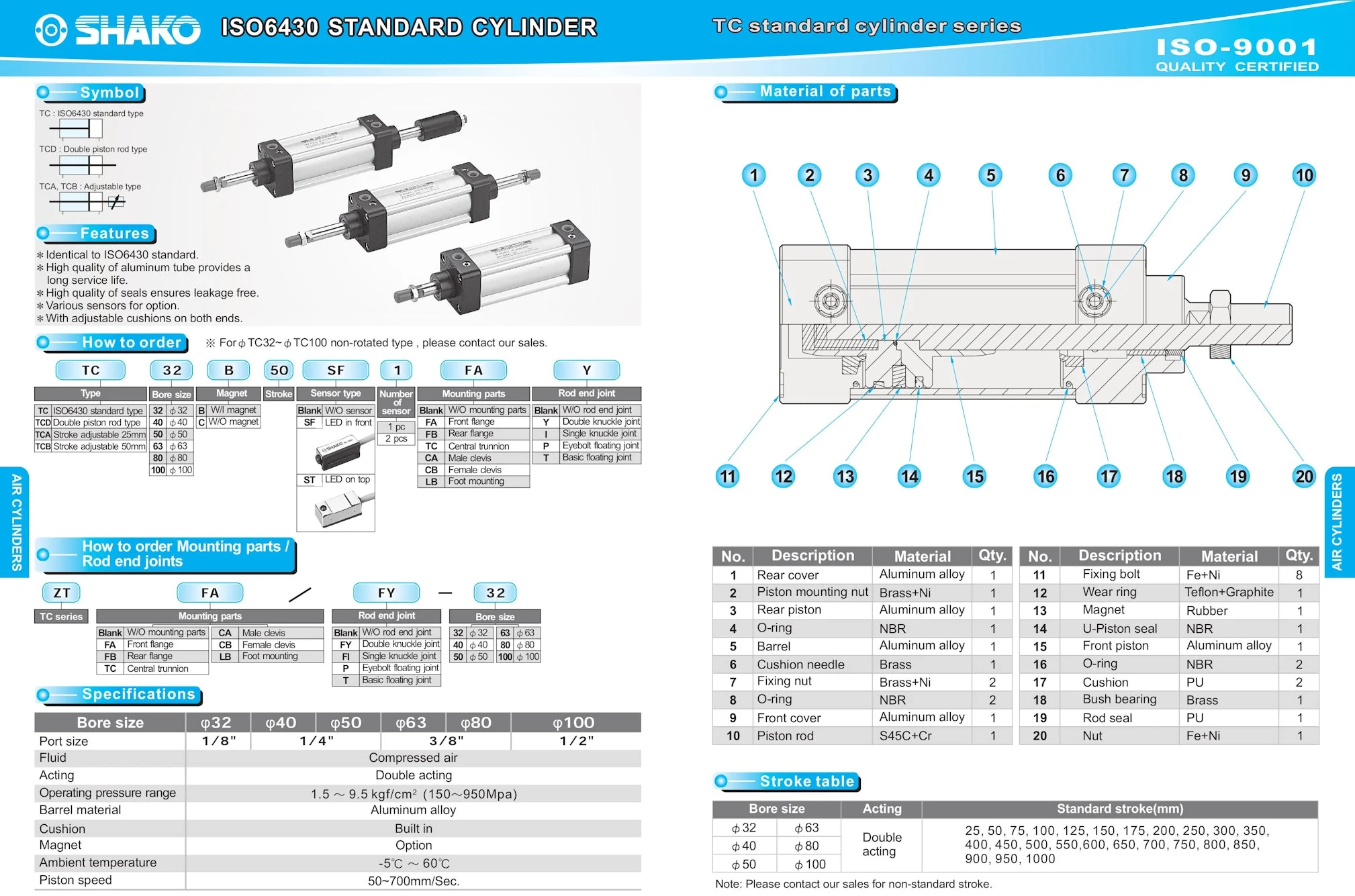 SHAKO Pneumatic Cylinder - ISO6431 - Image 2