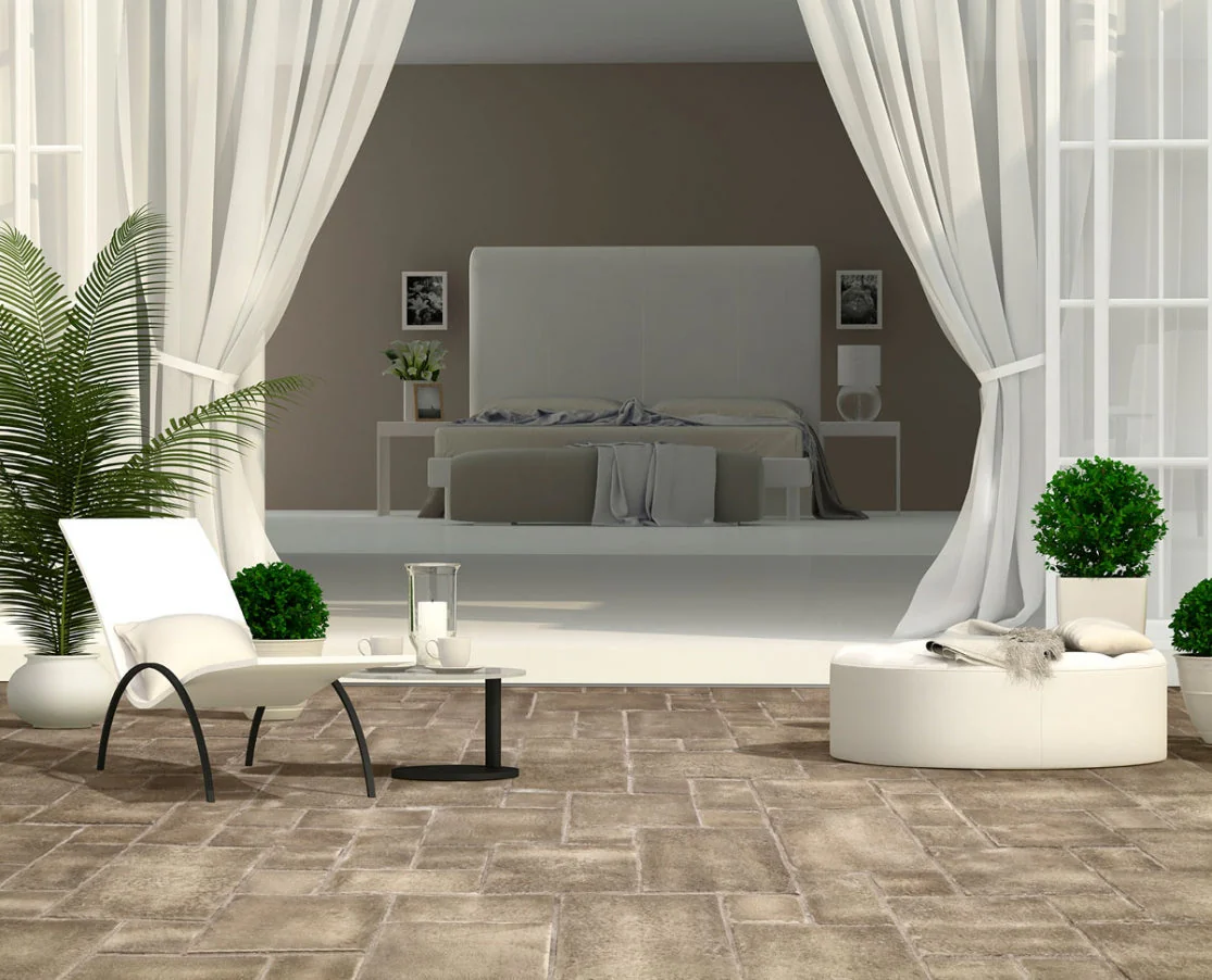 Sienna Ash Gray Manufactured Stone Pavers Pattern F01AS - Livfloors Collection - Image 8