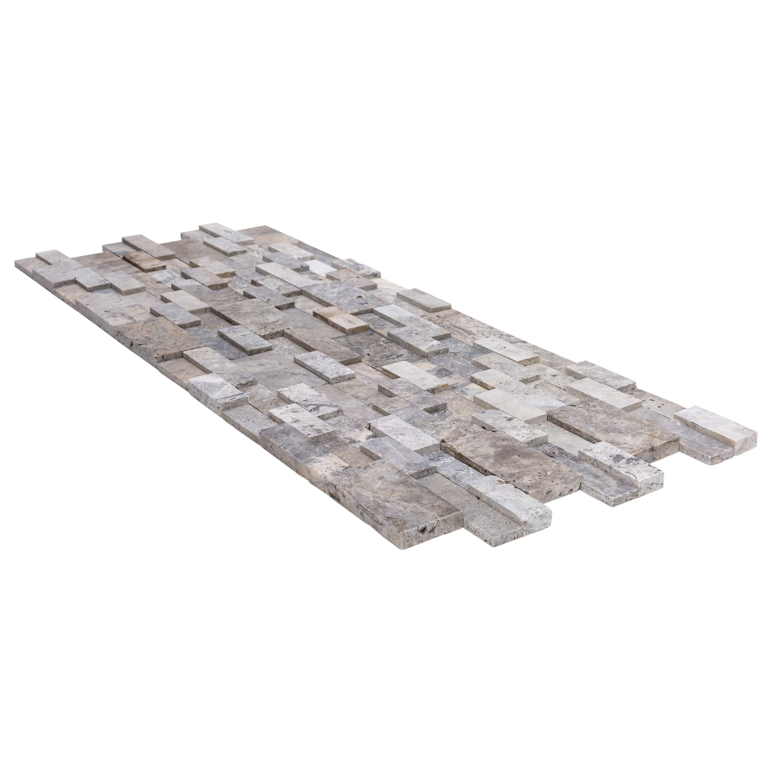 Silver Ledger 3D Panel 6"x24" Natural Travertine Wall Tile - Full Truckload - Image 3