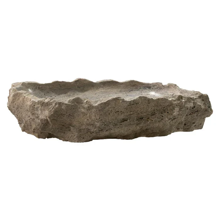 Silver Travertine Rustic Natural Stone Above Vanity Random Shape Sink - Image 6