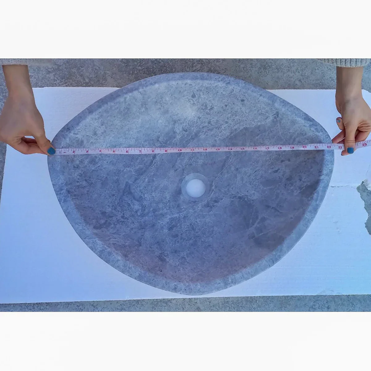 Sirius Gray Marble Above Vanity Designer Bathroom Designer Sink Honed (W)22" (D)18" (H)5.5" - Image 2