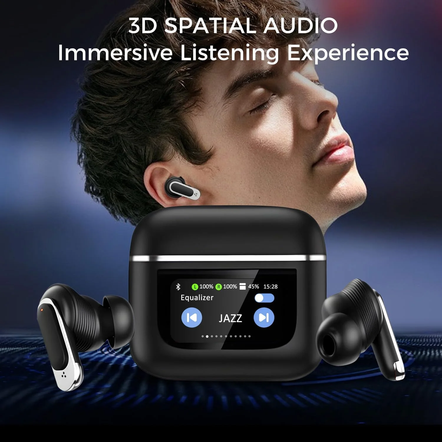 Sungale Wireless Earbuds with LCD Full-color Touch Screen - Image 2
