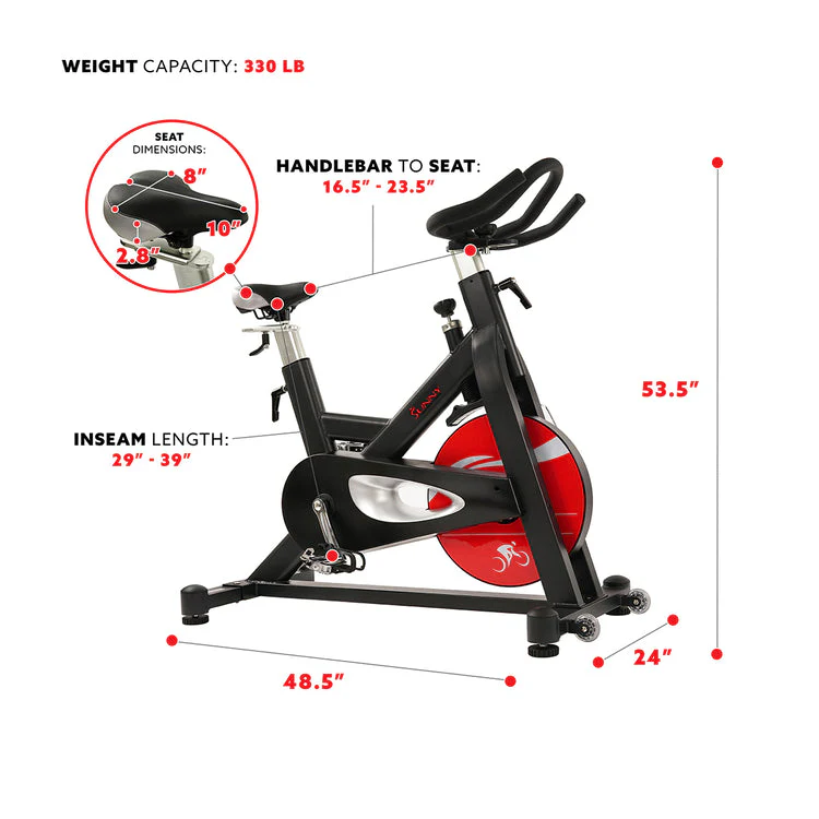 Sunny Health & Fitness Evolution Pro Magnetic Belt Drive Indoor Cycling Bike SF-B1714 - Image 4