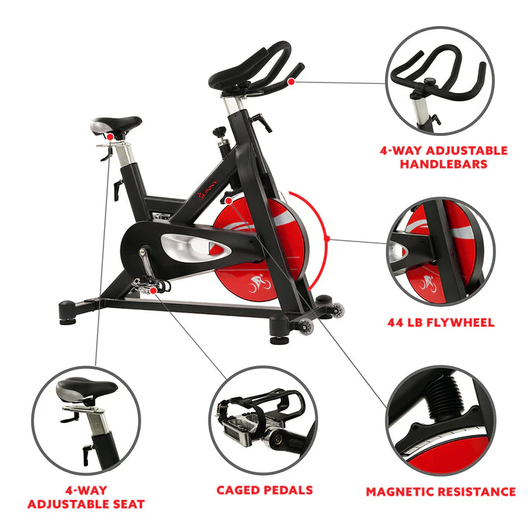 Sunny Health & Fitness Evolution Pro Magnetic Belt Drive Indoor Cycling Bike SF-B1714 - Image 5