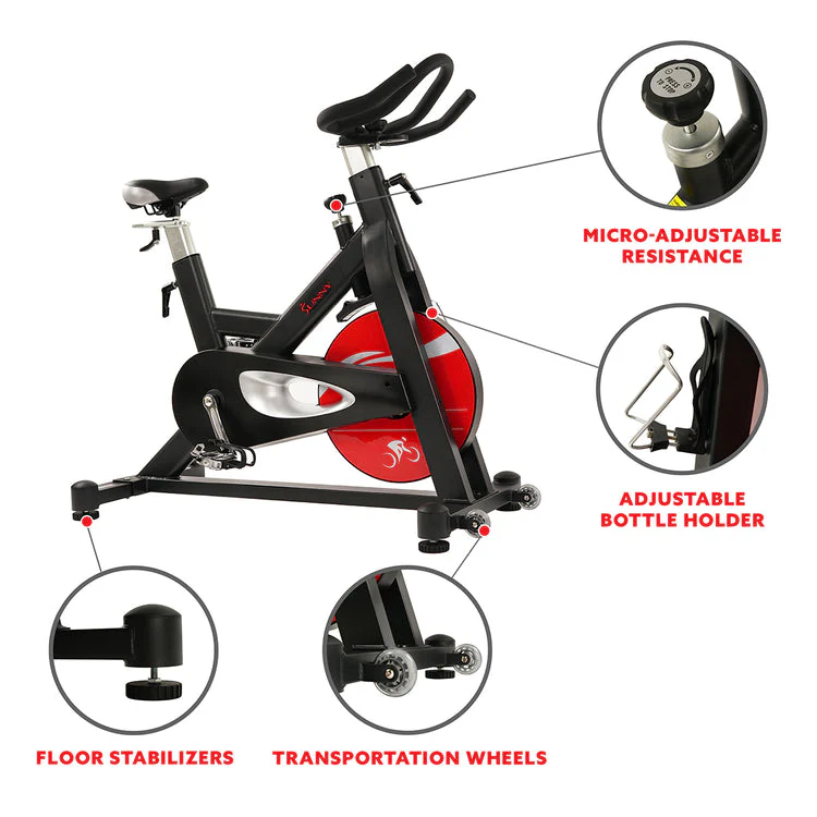 Sunny Health & Fitness Evolution Pro Magnetic Belt Drive Indoor Cycling Bike SF-B1714 - Image 6