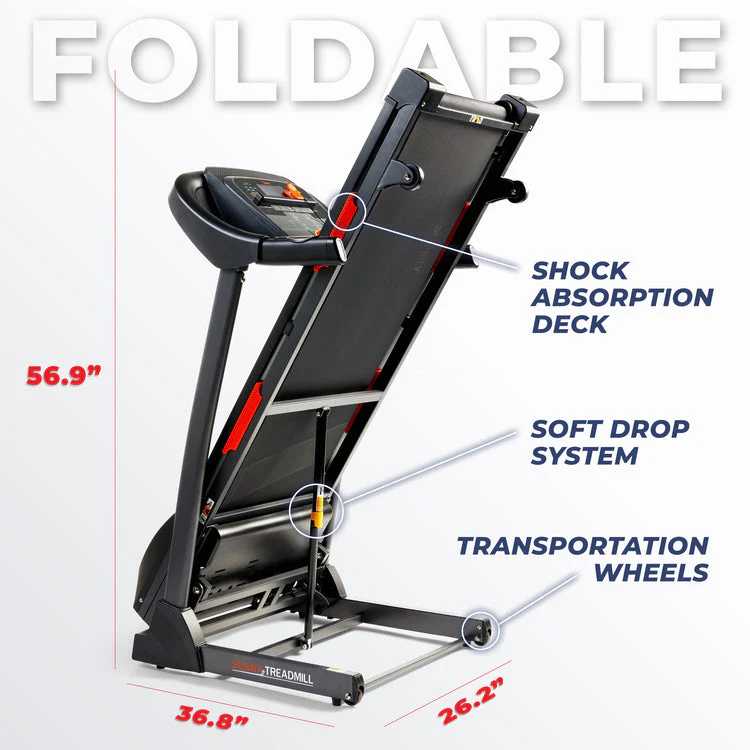 Sunny Health & Fitness Premium Folding Auto-Incline Smart Treadmill with Exclusive SunnyFit App Enhanced Bluetooth Connectivity - SF-T7705SMART - Image 7