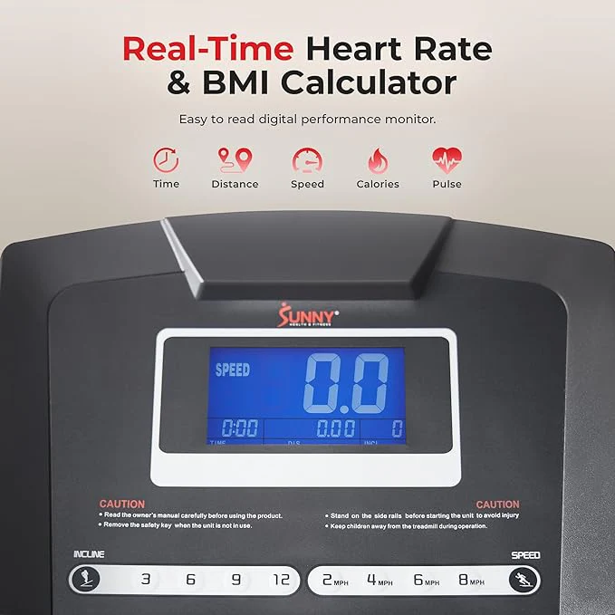 Sunny Health & Fitness Premium Smart Treadmill with Auto Incline - SF-T7515SMART - Image 6