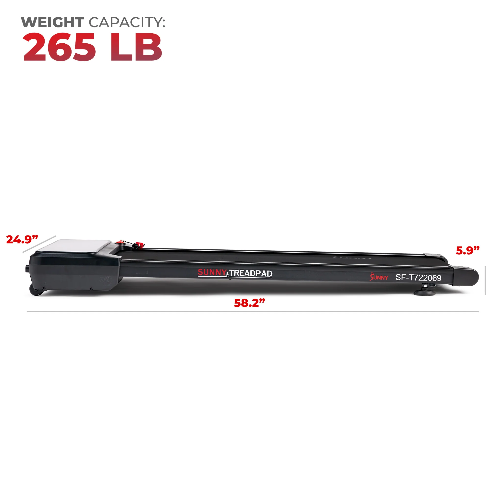 Sunny Health & Fitness Sleek Stride Smart Compact Auto Incline Treadpad Treadmill – SF-T722069 - Image 6
