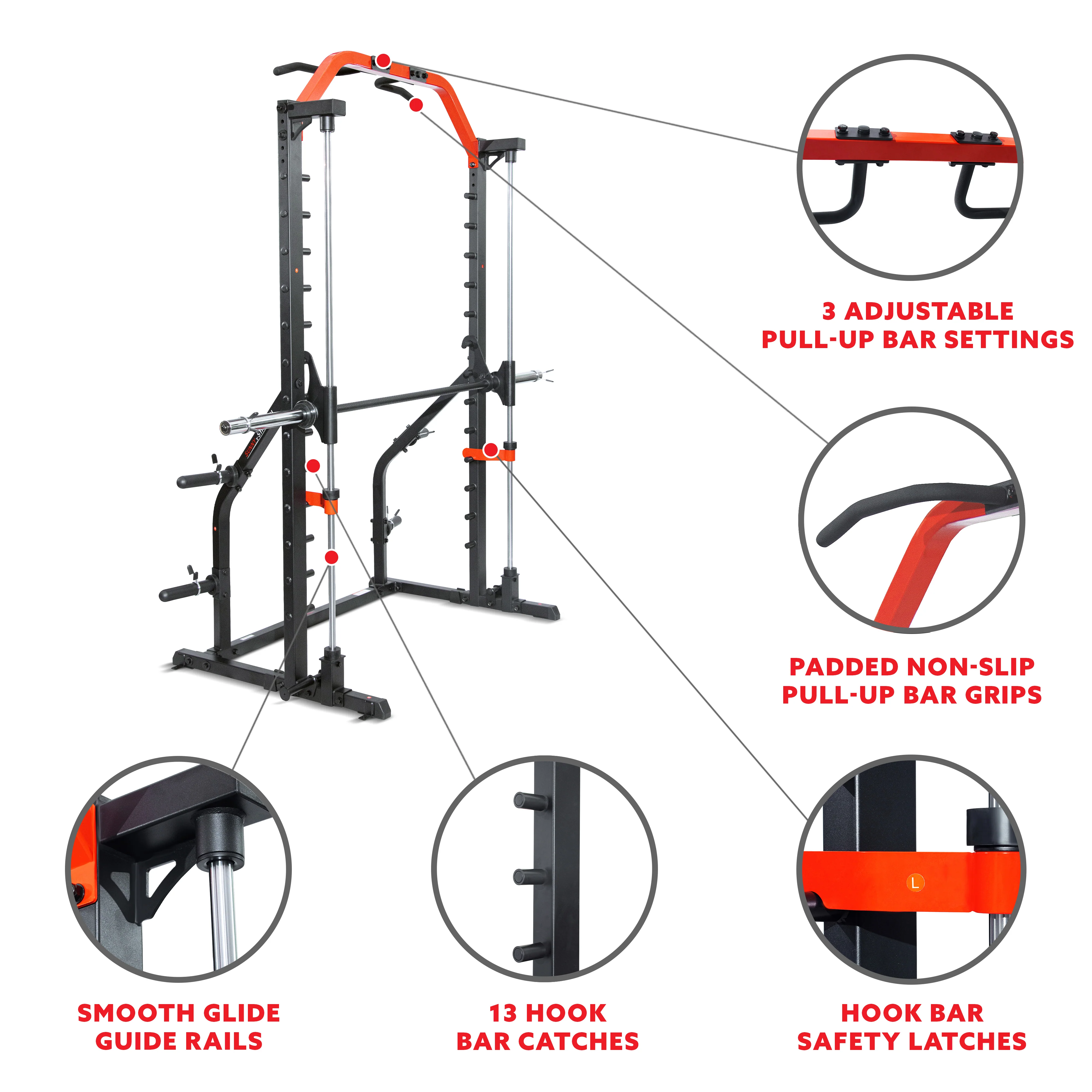 Sunny Health & Fitness Smith Machine Squat Rack Essential Series II – SF-XF920021 - Image 6