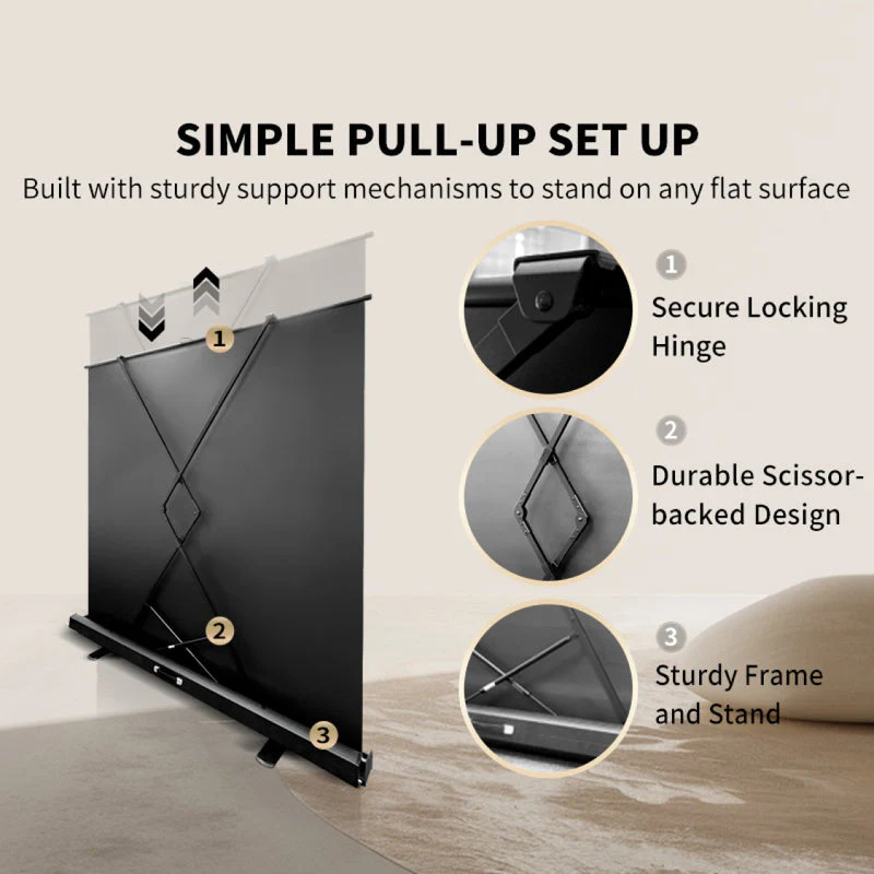 the MUBU Alpha Portable Pull Up Projector Screen with Stand - Image 6
