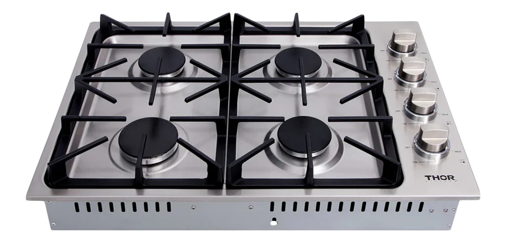 Thor Kitchen Professional Drop-In Gas Cooktop with Four Burners in Stainless Steel - Image 4