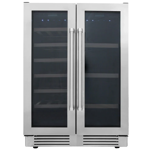 Thor Kitchen TBC2401DI 24 Inch French Door Wine and Beverage Center, 21 Wine Bottle Capacity and 95 Can