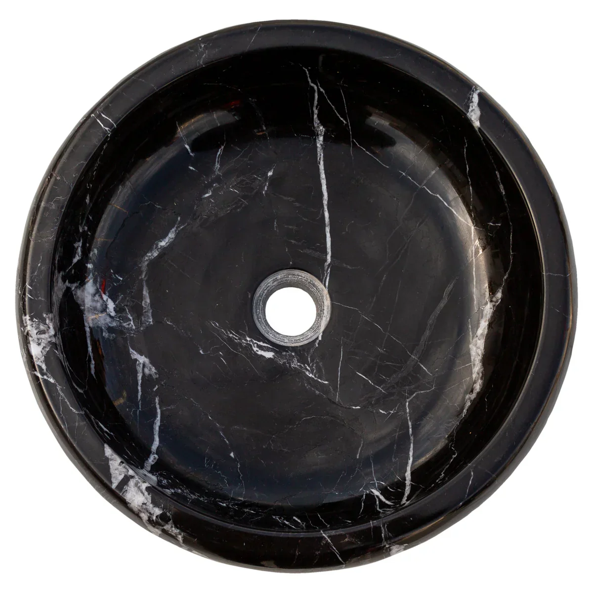 Toros Black Marble Above Vanity Bathroom Vessel Sink Polished (D)16" (H)5" - Image 4