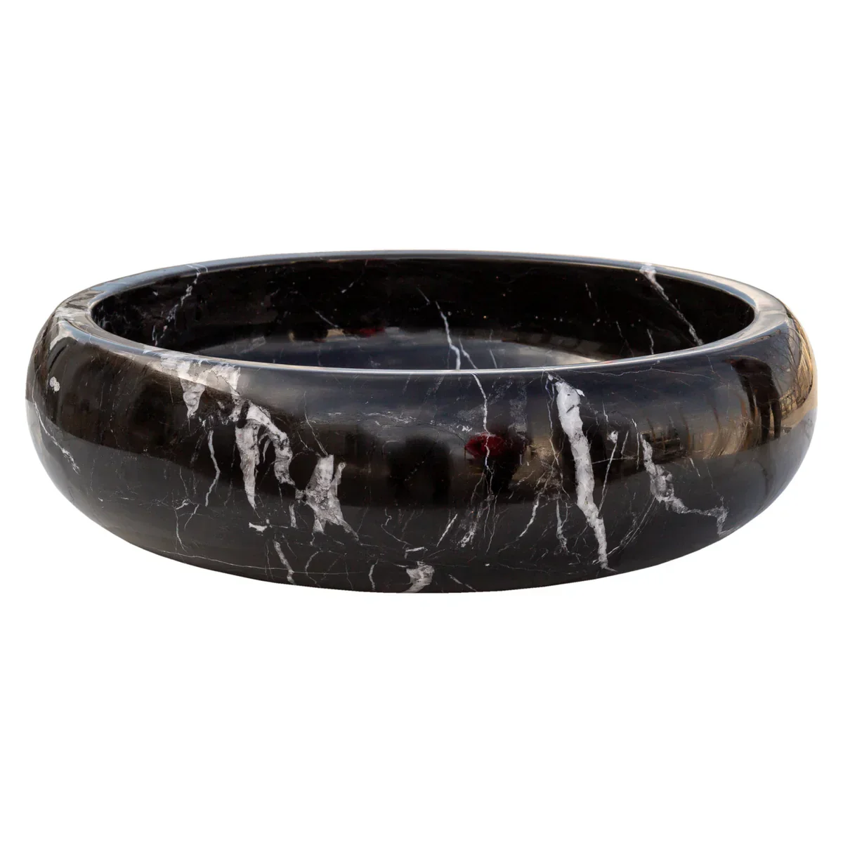 Toros Black Marble Above Vanity Bathroom Vessel Sink Polished (D)16" (H)5" - Image 5