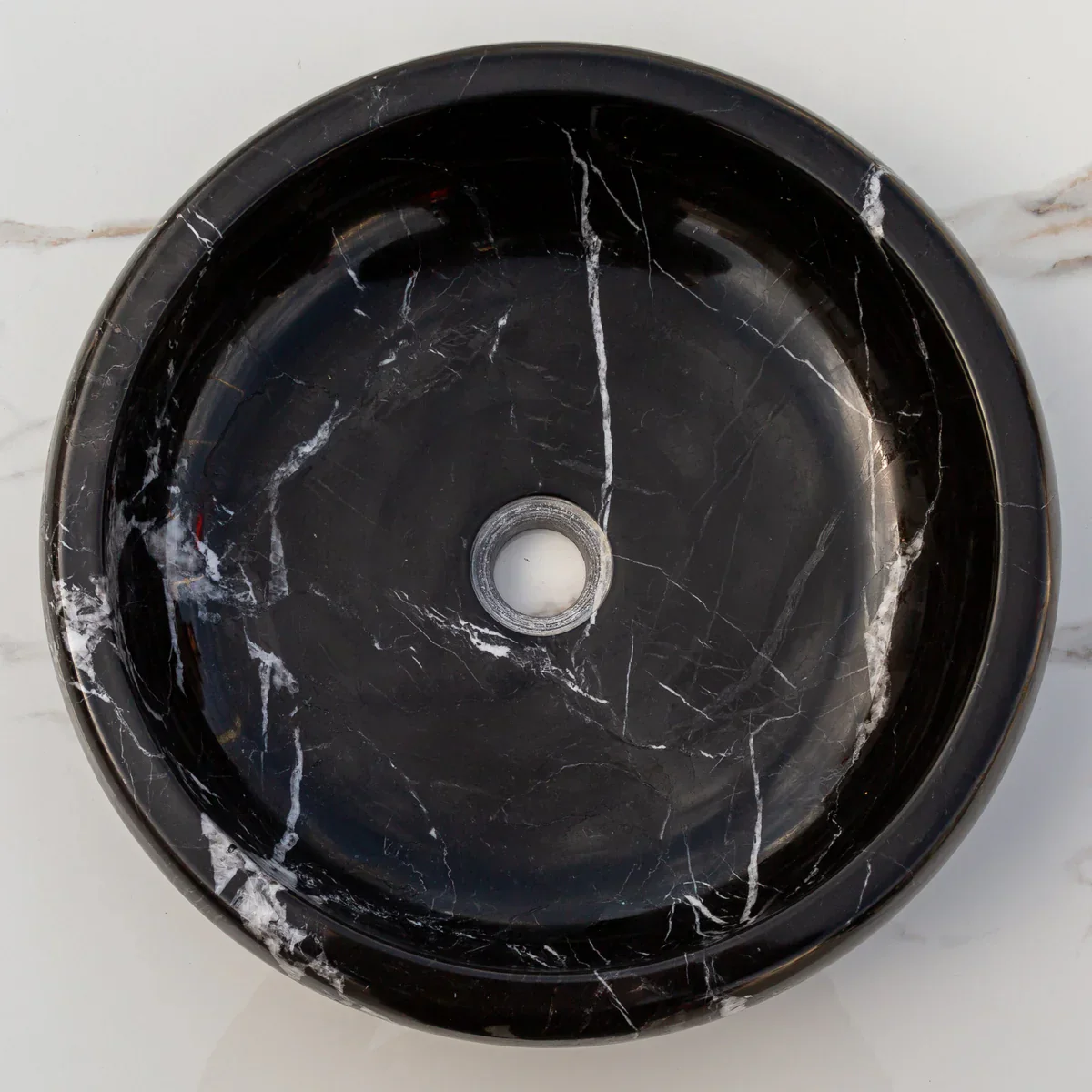 Toros Black Marble Above Vanity Bathroom Vessel Sink Polished (D)16" (H)5" - Image 8
