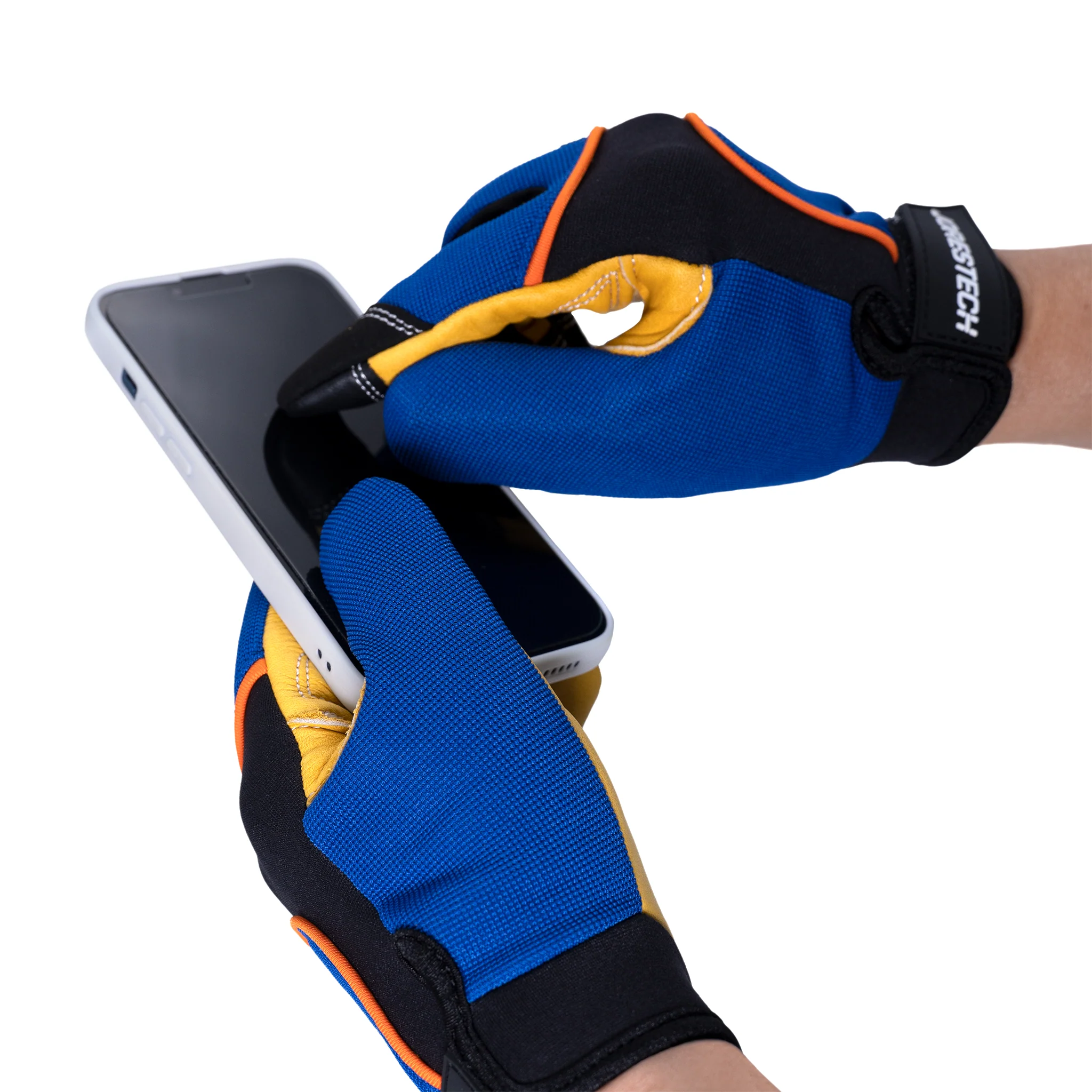 Touchscreen Safety Work Gloves with Leather Palms - Image 13