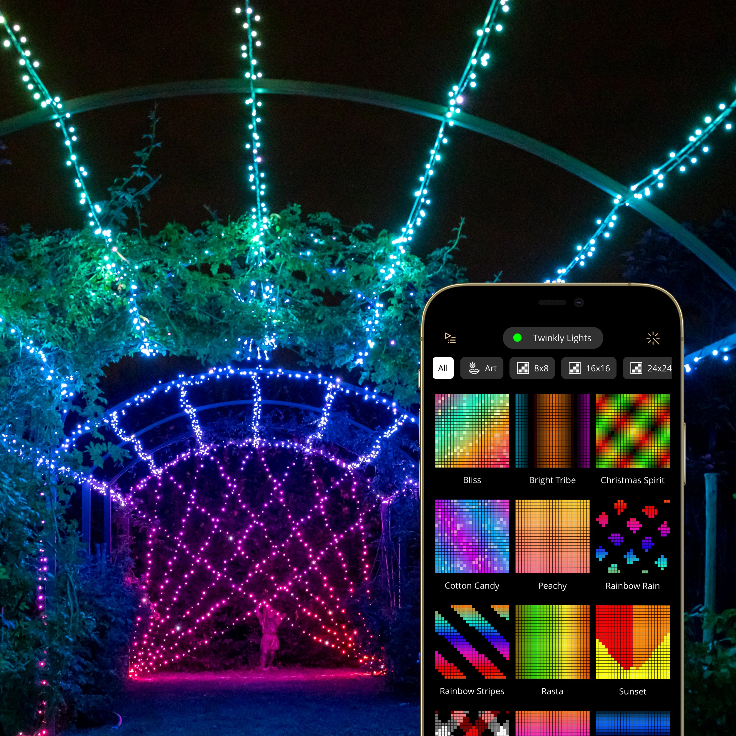 Twinkly Strings 600 LED RGB, Including White, LED Light String, Smart Multicolor LED Lights, Christmas Lights, Mappable LEDs, IP44, Green Wire, Packaging May Vary, 157.5ft - Image 3