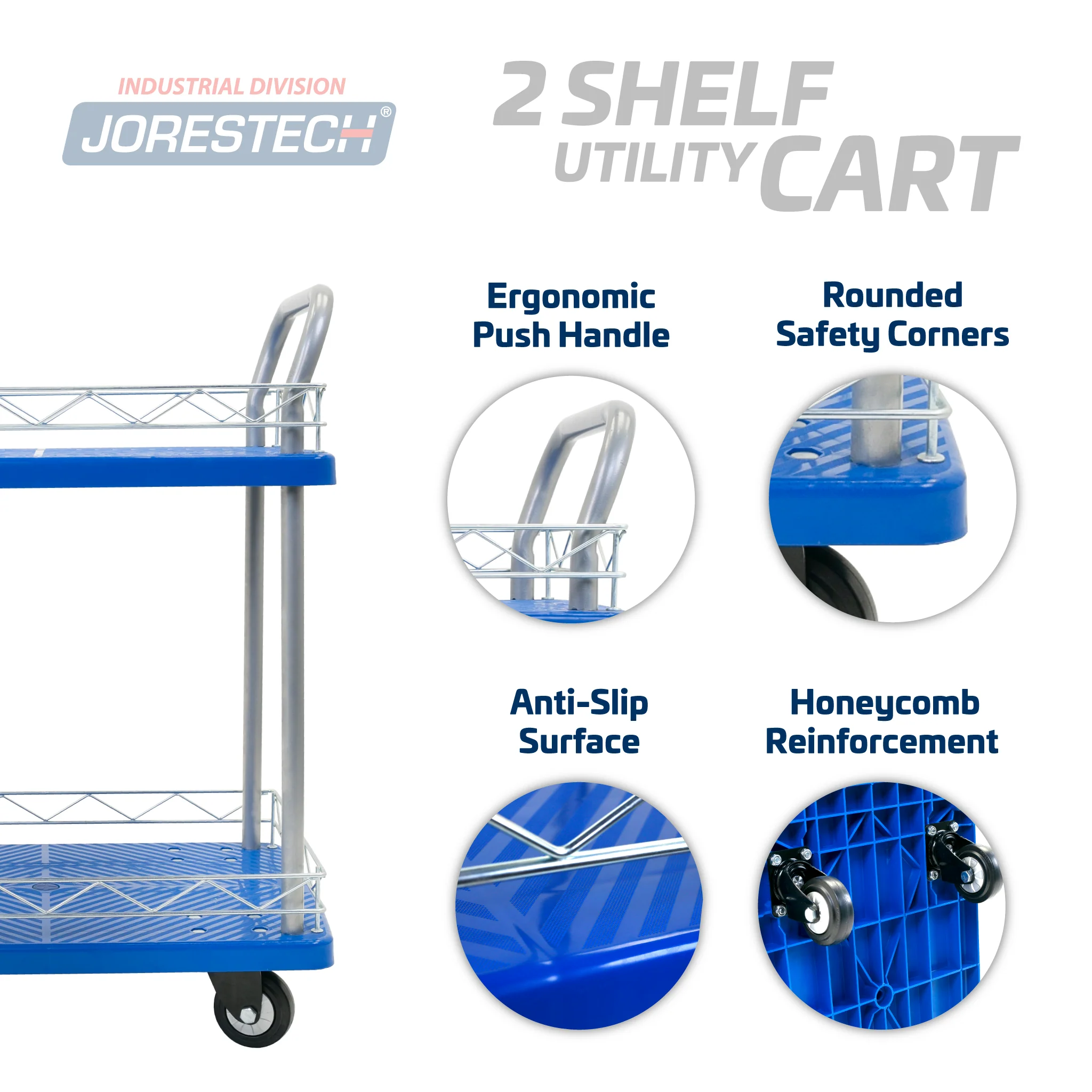 Two Shelf Utility Cart - Image 3