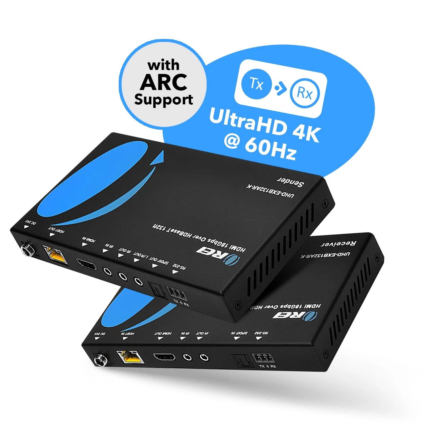 Ultra HD 4K HDMI Extender with HDBaseT Over CAT5e/6/7 Support ARC & Audio Extraction (UHD-EXB132AR-K) - Image 3
