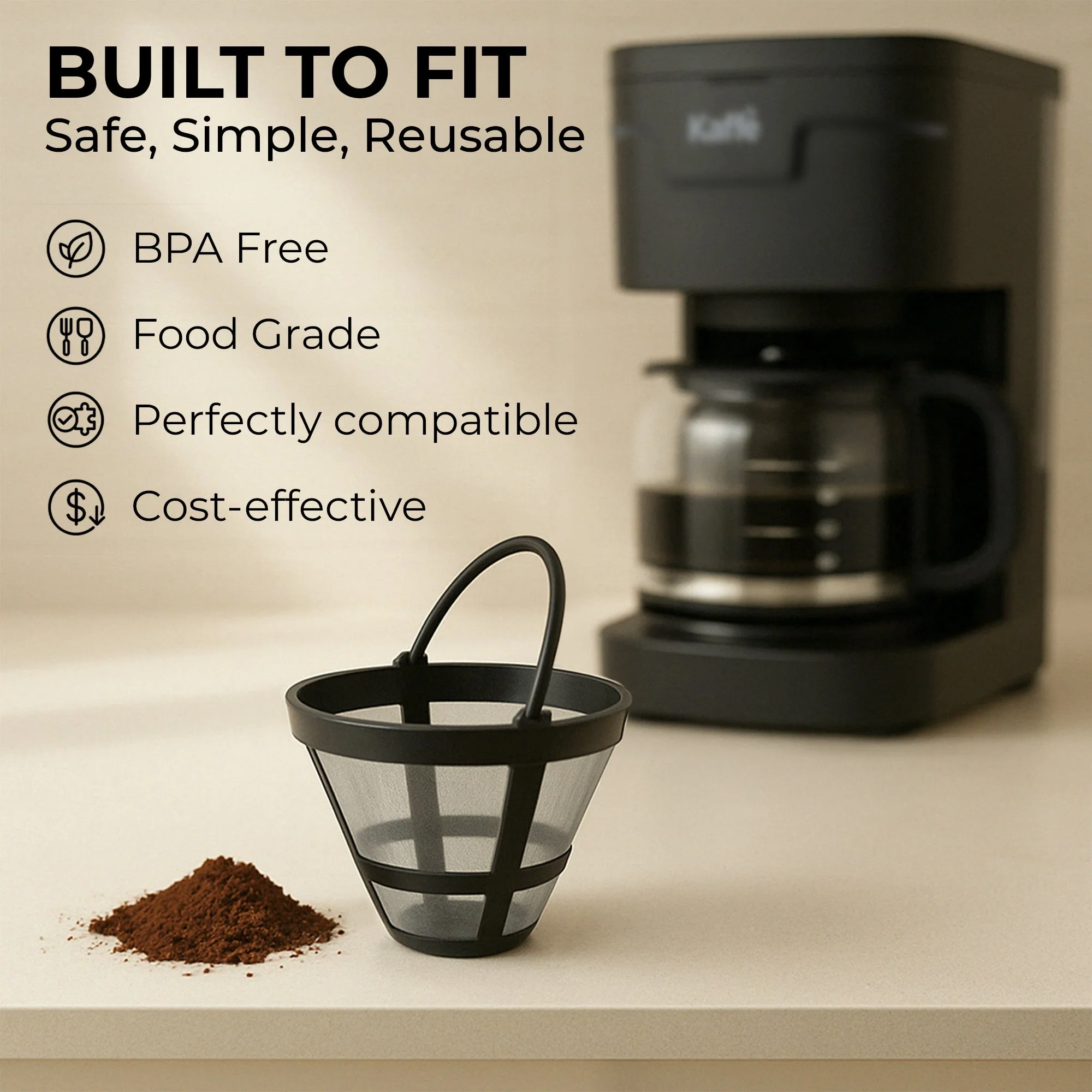 Universal Replacement Coffee Filter for 5-Cup Coffee Makers, KFPF05 - Image 4