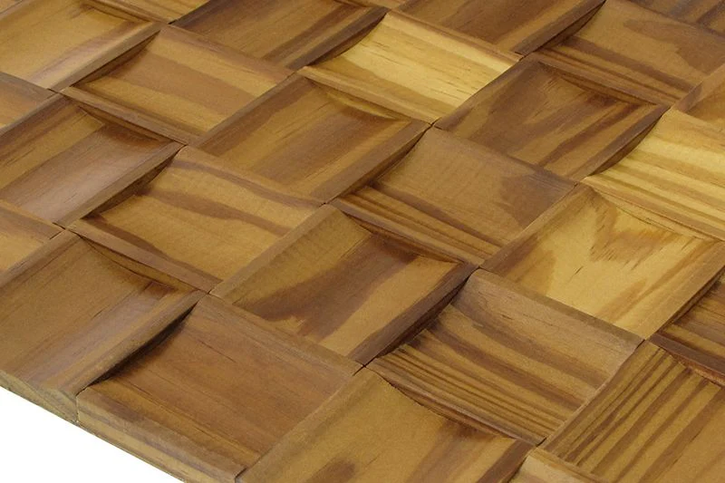 US Pine Prolate Thermowood Mesh-mounted Mosaic Wall Tile - Livfloors Collection - Image 2