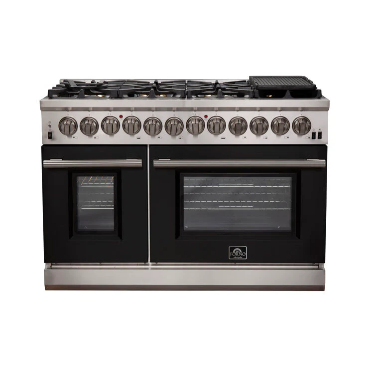 Forno FFSGS6187-48 WHT/BLK/RED/BLU Capriasca - Titanium Professional 48" Freestanding Dual Fuel Electric 240V Door Oven Range - Image 2