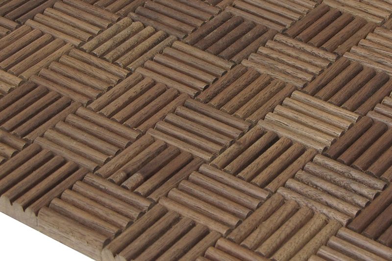 US Walnut Madlen Mesh-mounted Wood Mosaic Wall Tile - Livfloors Collection - Image 2