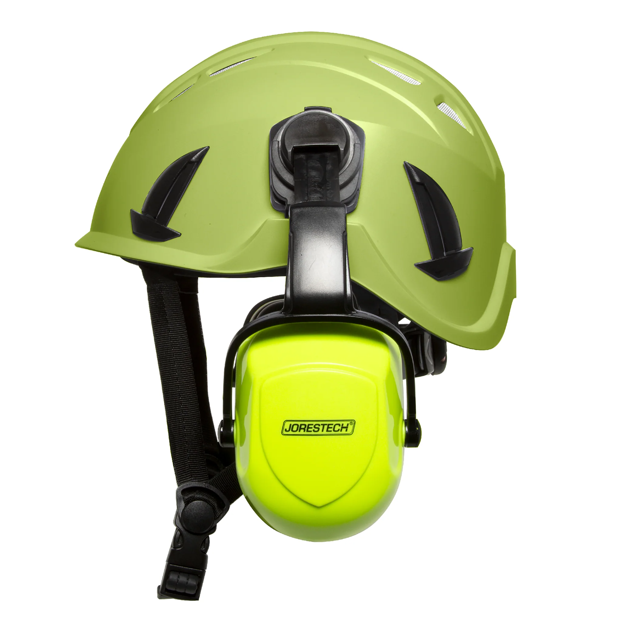 Ventilated Work at Height Hard Hat with Mounted Earmuffs - Image 2