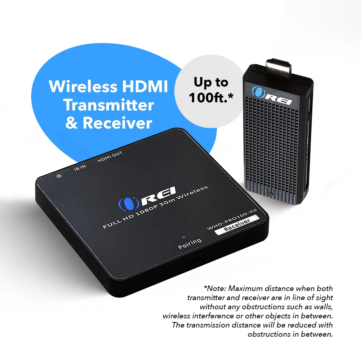 Wireless HDMI Extender Transmitter Dongle & Receiver @1080P up to 100 Feet (WHD-PRO100-K) - Image 2