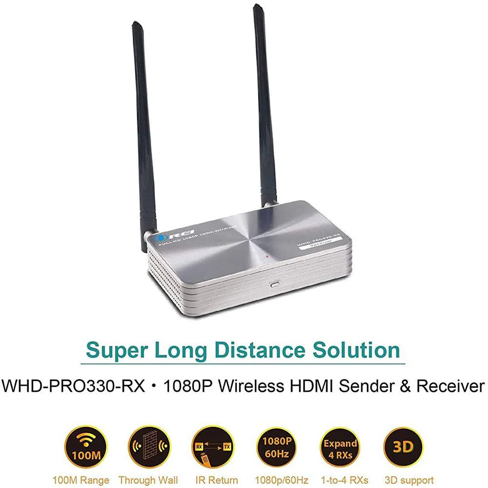 Wireless HDMI Transmitter & Receiver Extender upto 330 ft- IR Support 5G Transmission (WHD-PRO330-K) - Image 3