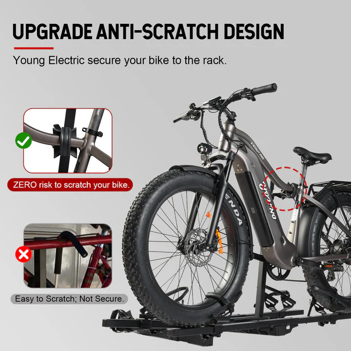 Young Electric FELLOW Foldable Hitch eBike Rack | 2’’ Receiver, 200 LBS Capacity (Open Box) - Image 6